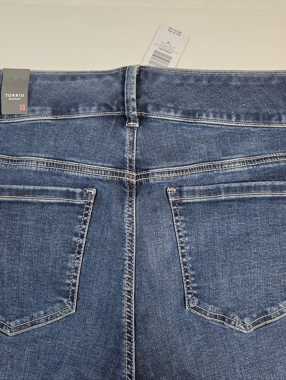 torrid Dark Indigo Cropped Jeans with Triple Button Waist - Picture 12 of 14